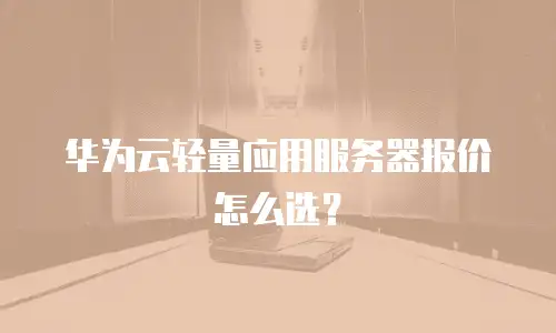 华为云轻量应用服务器报价怎么选？