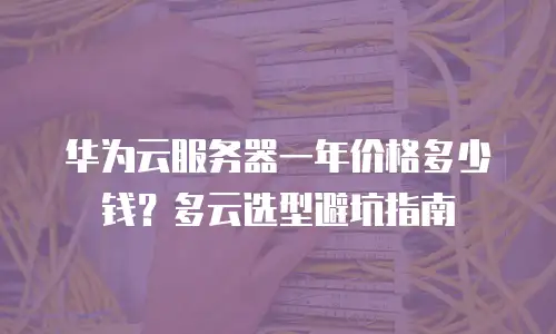 华为云服务器一年价格多少钱？多云选型避坑指南