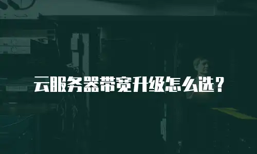 云服务器带宽升级怎么选？