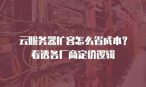 云服务器扩容怎么省成本？看透各厂商定价逻辑