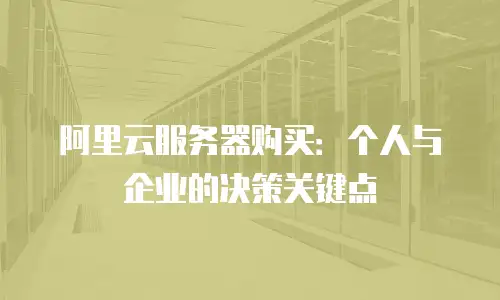 阿里云服务器购买：个人与企业的决策关键点