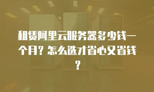 租赁阿里云服务器多少钱一个月？怎么选才省心又省钱？
