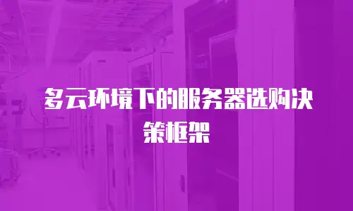 多云环境下的服务器选购决策框架