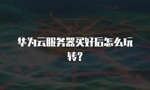 华为云服务器买好后怎么玩转？