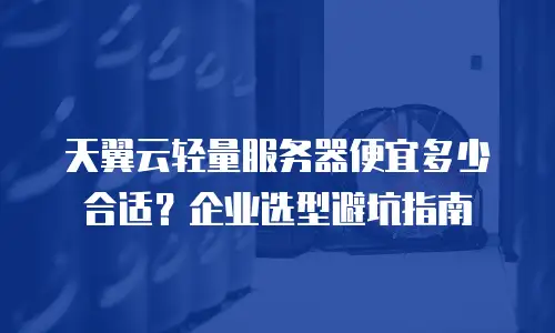 天翼云轻量服务器便宜多少合适？企业选型避坑指南
