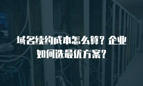 域名续约成本怎么算？企业如何选最优方案？
