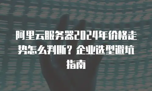 阿里云服务器2024年价格走势怎么判断？企业选型避坑指南