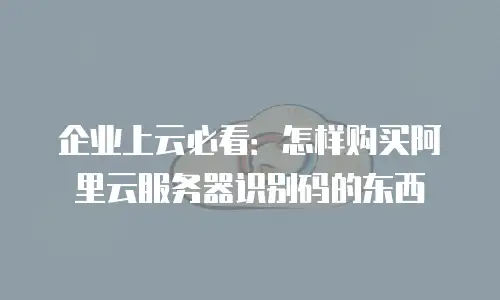 企业上云必看：怎样购买阿里云服务器识别码的东西