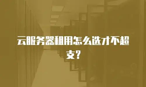 云服务器租用怎么选才不超支？