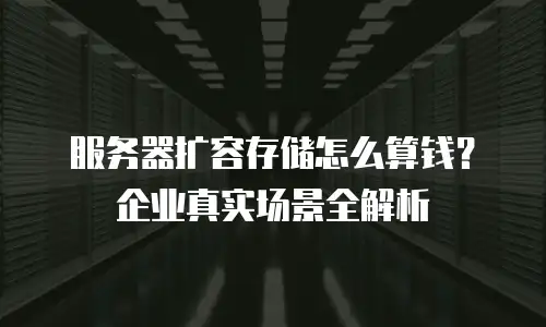 服务器扩容存储怎么算钱？企业真实场景全解析