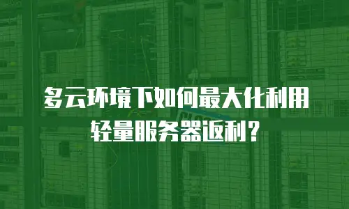 多云环境下如何最大化利用轻量服务器返利？