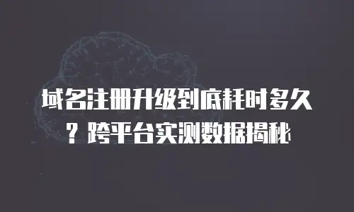 域名注册升级到底耗时多久？跨平台实测数据揭秘