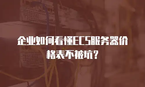 企业如何看懂ECS服务器价格表不被坑？