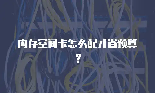 内存空间卡怎么配才省预算？