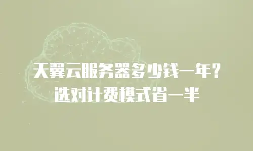 天翼云服务器多少钱一年？选对计费模式省一半