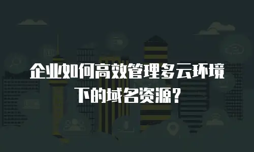 企业如何高效管理多云环境下的域名资源？