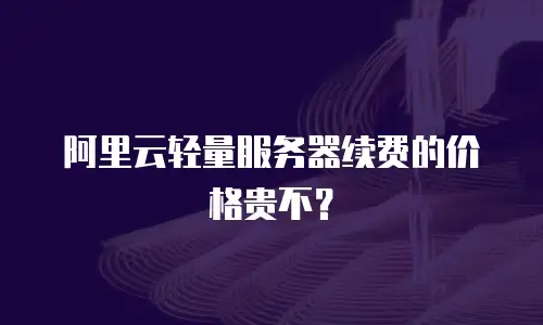 阿里云轻量服务器续费的价格贵不？