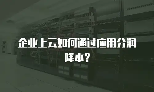 企业上云如何通过应用分润降本？