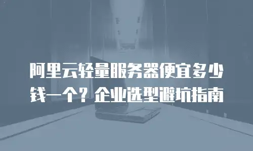 阿里云轻量服务器便宜多少钱一个？企业选型避坑指南