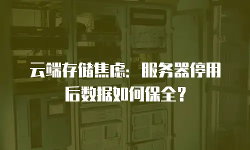 云端存储焦虑：服务器停用后数据如何保全？