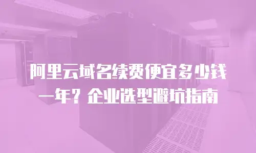 阿里云域名续费便宜多少钱一年？企业选型避坑指南