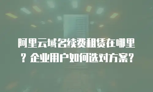阿里云域名续费租赁在哪里？企业用户如何选对方案？