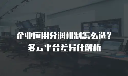 企业应用分润机制怎么选？多云平台差异化解析