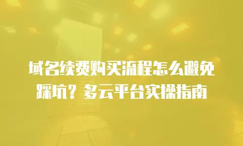 域名续费购买流程怎么避免踩坑？多云平台实操指南