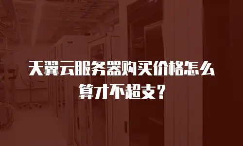 天翼云服务器购买价格怎么算才不超支？