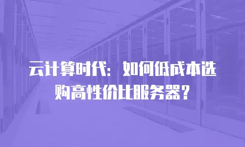 云计算时代：如何低成本选购高性价比服务器？