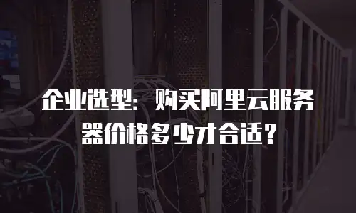 企业选型：购买阿里云服务器价格多少才合适？