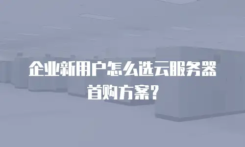 企业新用户怎么选云服务器首购方案？