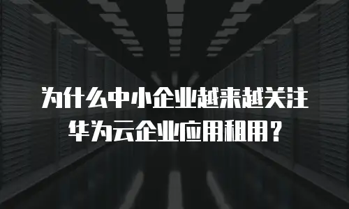 为什么中小企业越来越关注华为云企业应用租用？