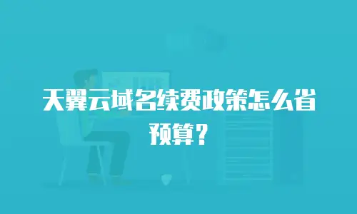 天翼云域名续费政策怎么省预算？