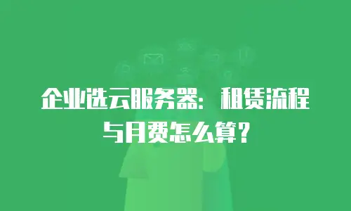 企业选云服务器：租赁流程与月费怎么算？