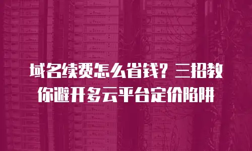 域名续费怎么省钱？三招教你避开多云平台定价陷阱