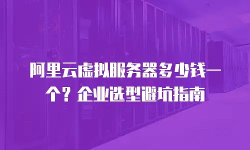 阿里云虚拟服务器多少钱一个？企业选型避坑指南