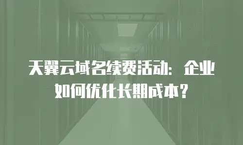 天翼云域名续费活动：企业如何优化长期成本？