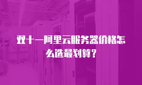 双十一阿里云服务器价格怎么选最划算？