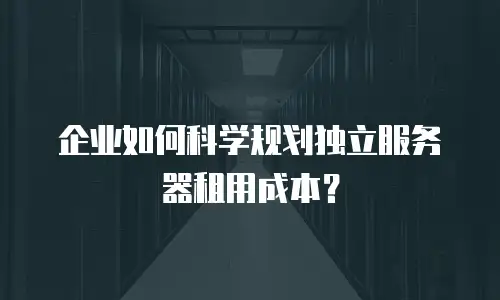 企业如何科学规划独立服务器租用成本？