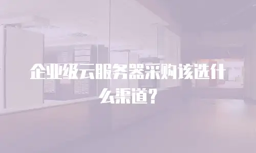 企业级云服务器采购该选什么渠道？