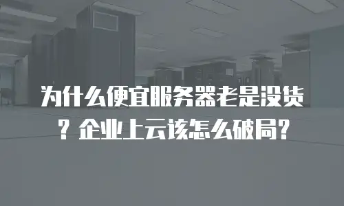 为什么便宜服务器老是没货？企业上云该怎么破局？