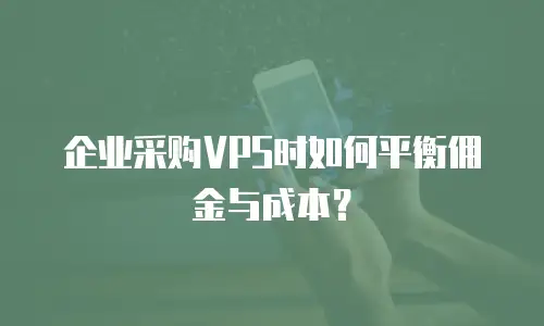 企业采购VPS时如何平衡佣金与成本？