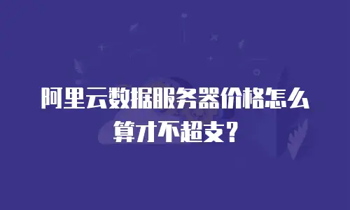 阿里云数据服务器价格怎么算才不超支？