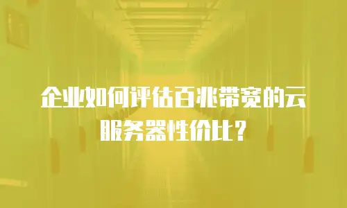 企业如何评估百兆带宽的云服务器性价比？