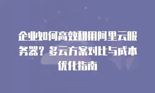 企业如何高效租用阿里云服务器？多云方案对比与成本优化指南