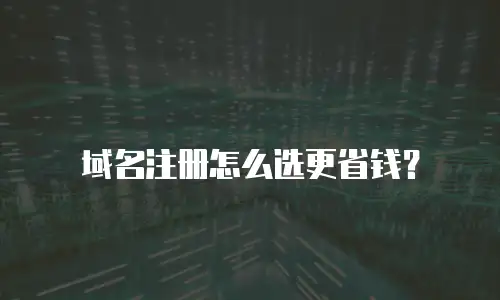 域名注册怎么选更省钱？