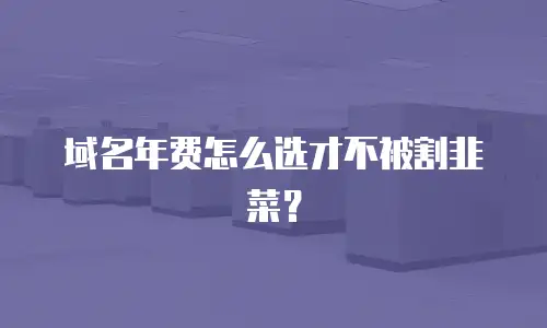 域名年费怎么选才不被割韭菜？