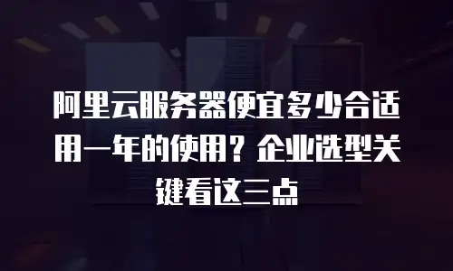 阿里云服务器便宜多少合适用一年的使用？企业选型关键看这三点