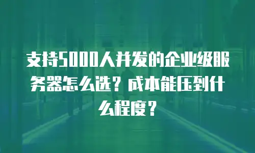 支持5000人并发的企业级服务器怎么选？成本能压到什么程度？